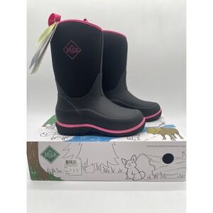 Tried On Muck Element Kids Pink Pull On Waterproof Comfort Mid Boots 1 Youth
